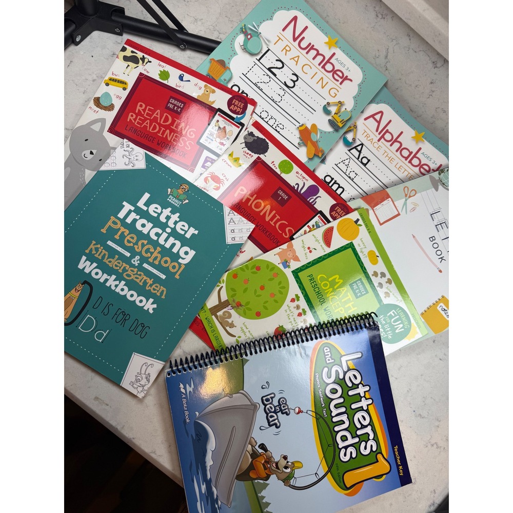 Educational Workbook Bundle Preschool-Grade 1 Phonics Math Tracing A Beka Book